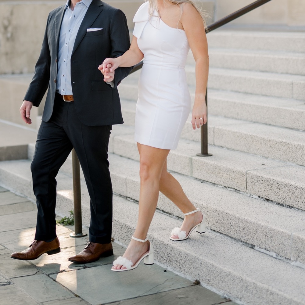 Gianni Bini White One-Shoulder Dress